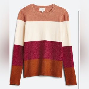 Colorblock crew knit sweater